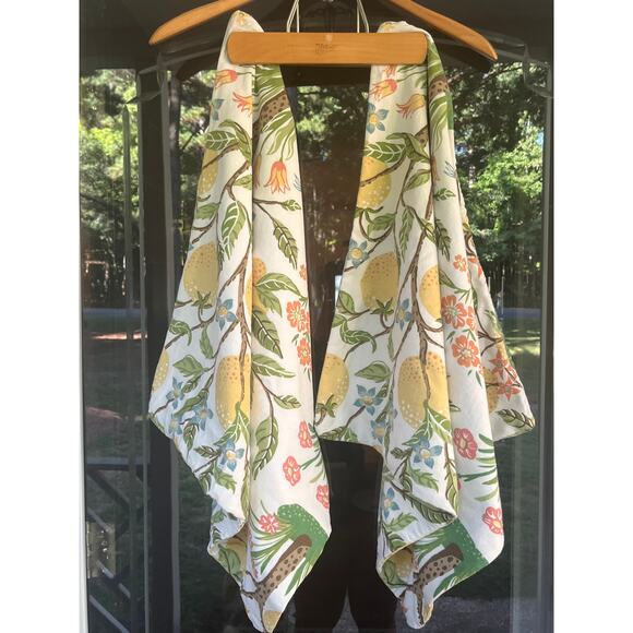 Pair Pier 1 Accent Pillow Cases JOCELYN Lemon Tree Shams Linen Blend - Picture 4 of 5